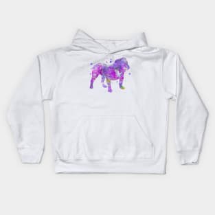 Purple English Bulldog Watercolor Painting Kids Hoodie